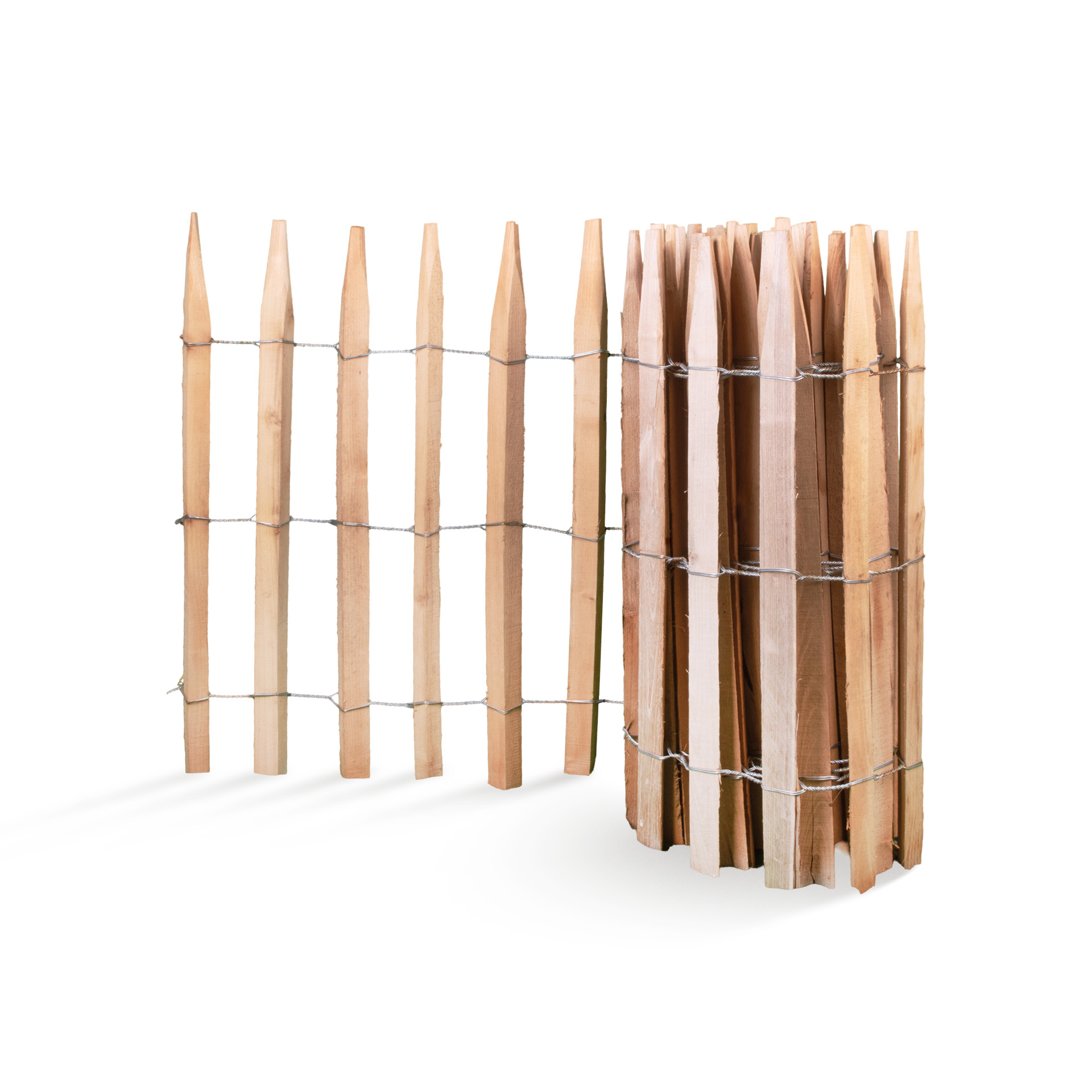 Premium Staketenzaun aus Robinie (gesägt) - Länge 5 Meter, Höhe 80 cm, Lattenabstand 6-7 cm