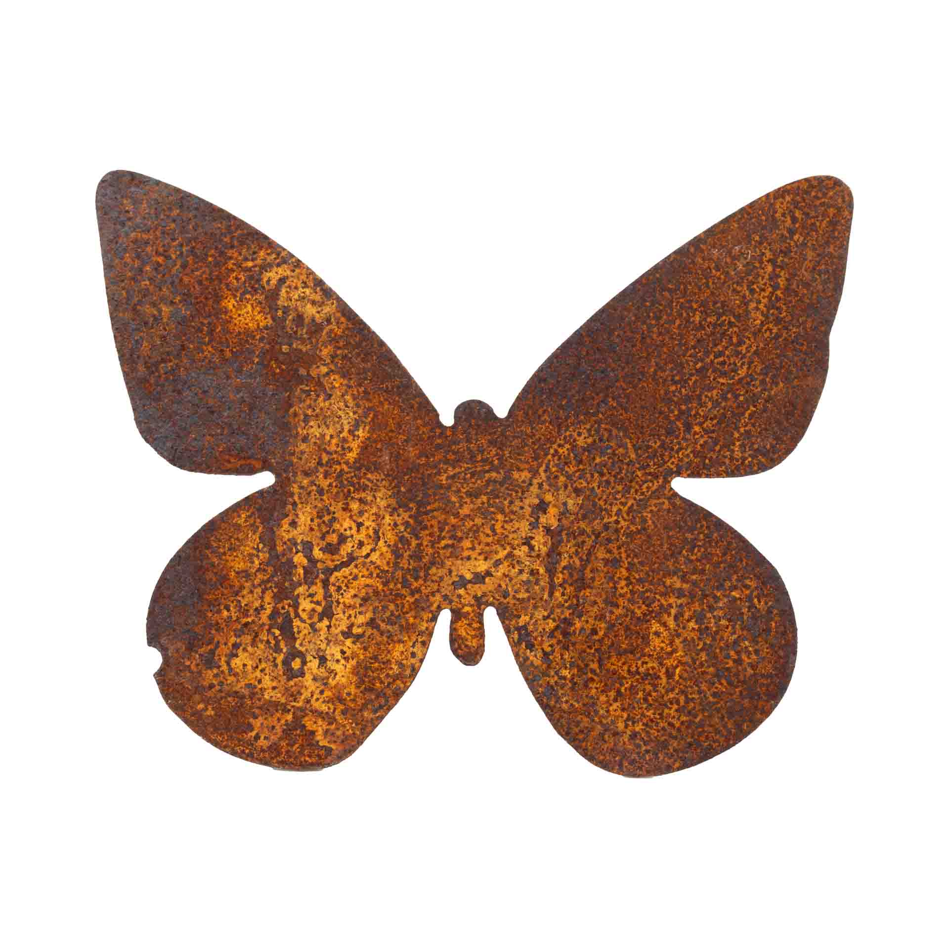 Schmetterling mit Auschnitten, an Nagel, Edelrost, Rostdeko, Mittel