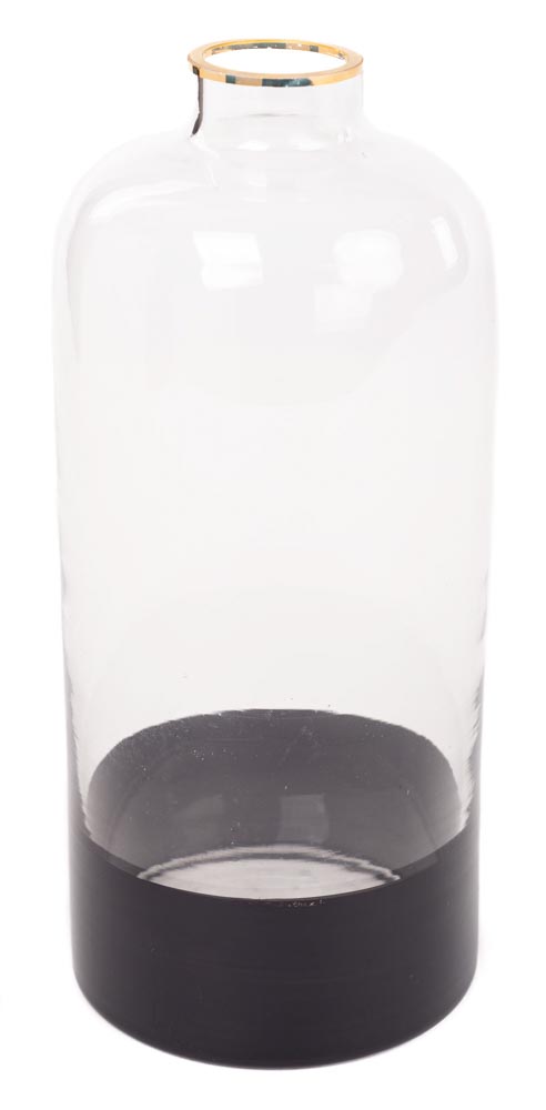 Glasvase Flaschenförmig, unterer Bereich Schwarz, L, 10x10x23 cm Glasvase Flaschenförmig, unterer Bereich Schwarz, L, 10x10x23 cm
