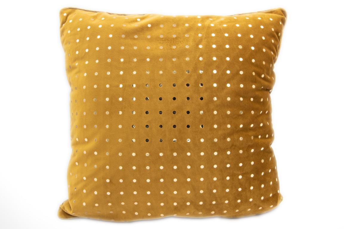 kussenhoes Bivio met gouden stippen, mosterdkleurig, 40x40 cm kussenhoes Bivio met gouden stippen, mosterdkleurig, 40x40 cm