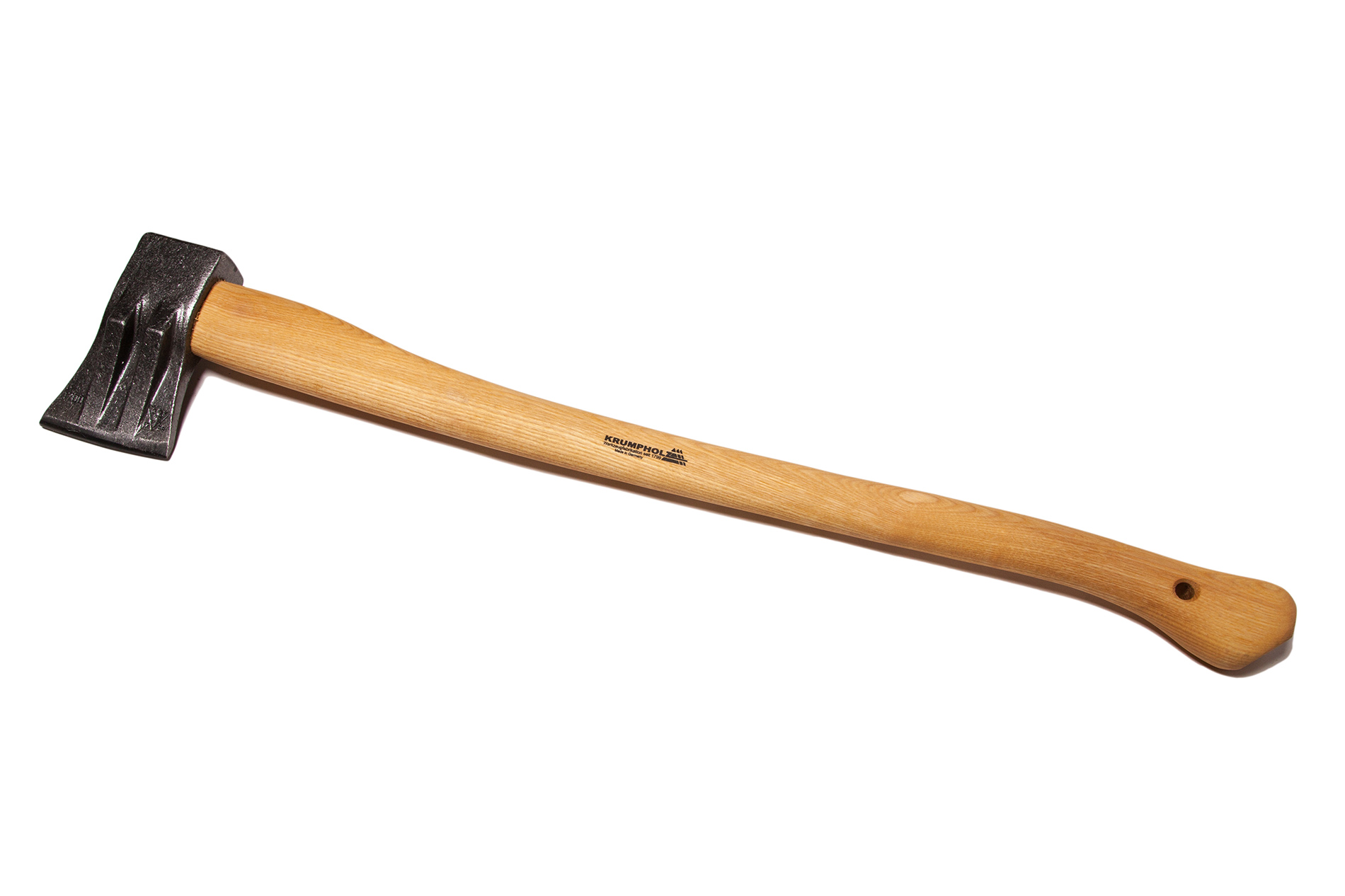 Krumpholz dubbele wig super kloofbijl, blank gelakt met gekleurd essen handvat Krumpholz dubbele wig super kloofbijl, blank gelakt met gekleurd essen handvat