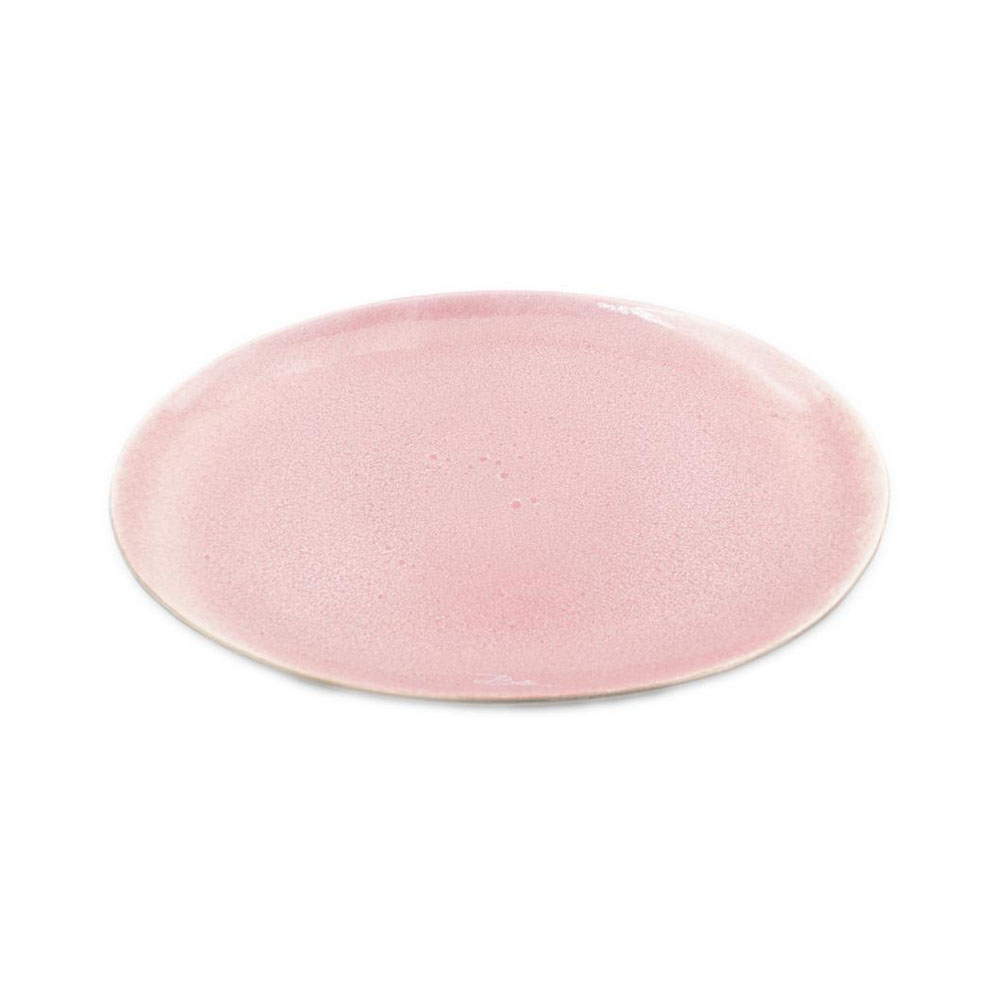 Bitz Servierschale oval, Steingut grau pink, 45x34cm
