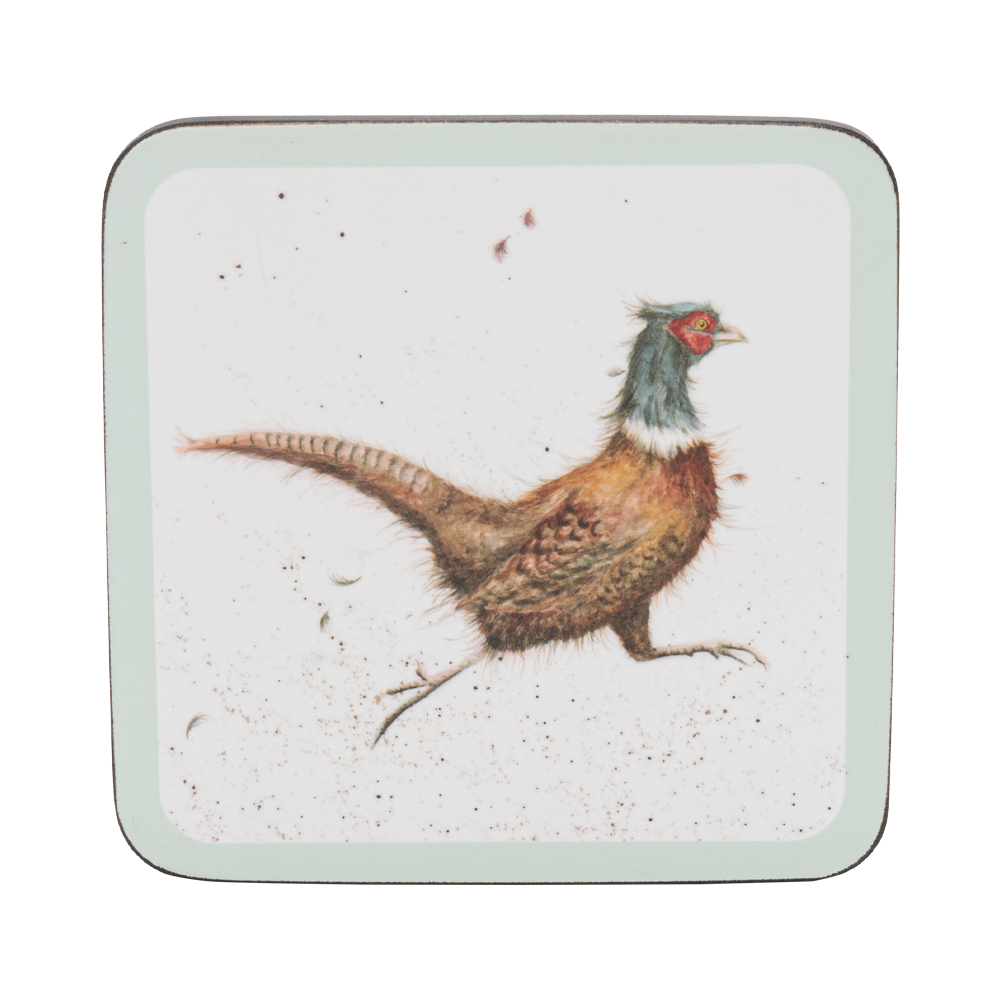 Wrendale Untersetzer viereckig Motiv Fasan 10,5x10,5 cm