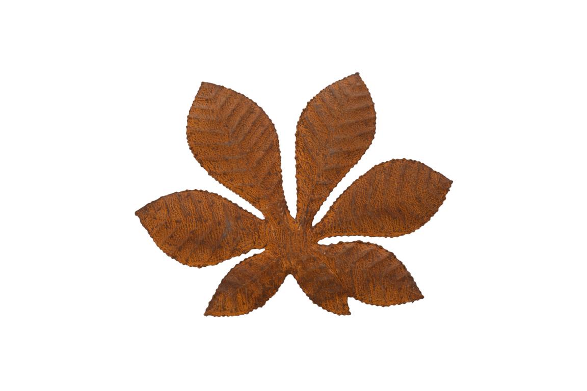 Blatt Esskastanie, Edelrost, 29x38 cm Blatt Esskastanie, Edelrost, 29x38 cm