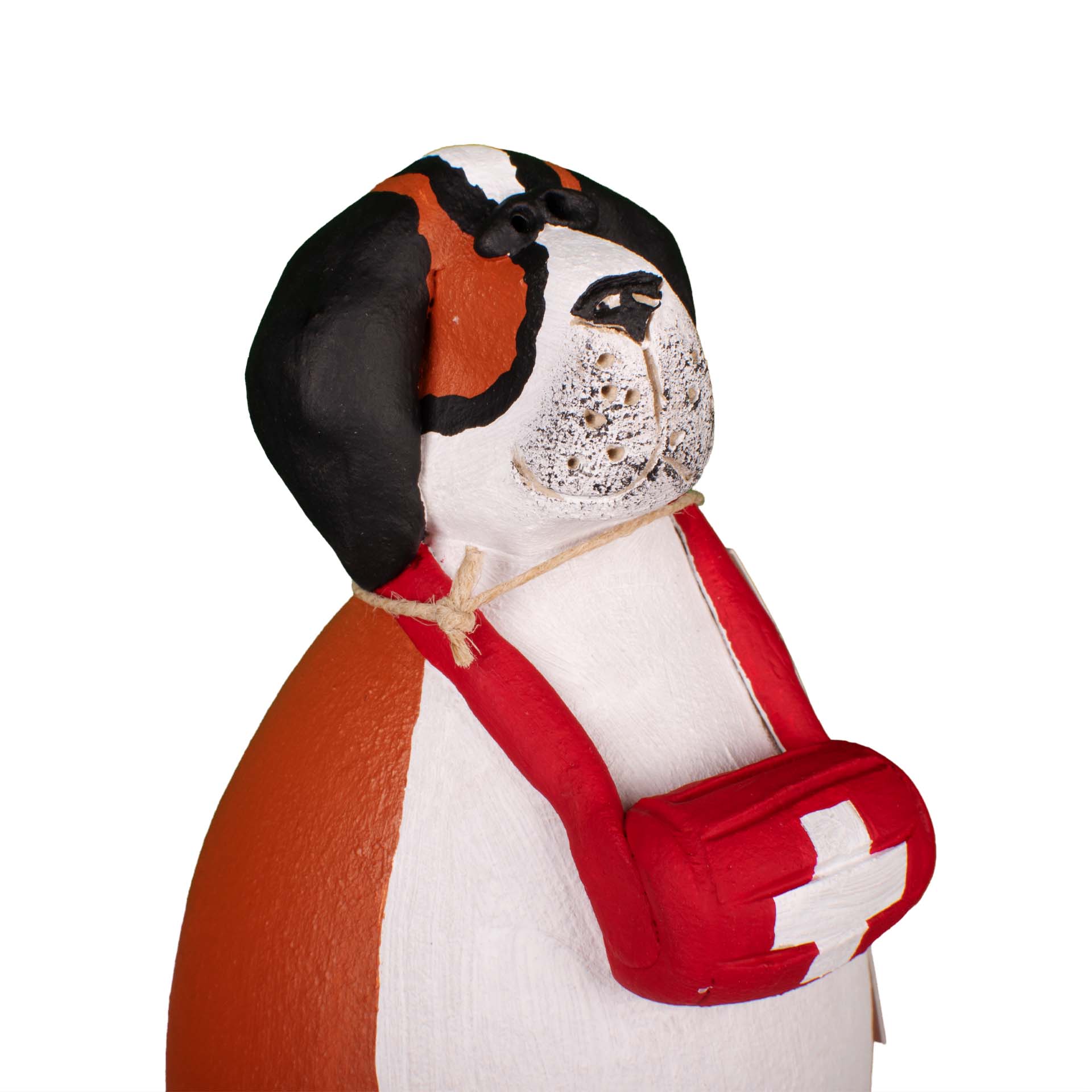 Zauntier, Zaunhocker Hund "Bernhard" mit Kreuz