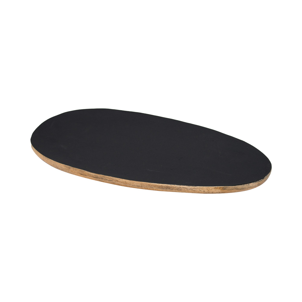 Holztablett oval, Gold und Schwarz, Groß - Größe: Groß