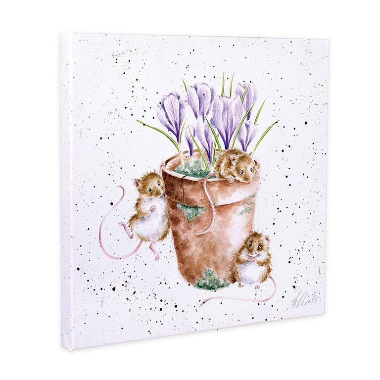 Wrendale Leinwand medium, Aufdruck zwei Mäuse im Blumentopf, "Garden Friends", 50x50cm Wrendale Leinwand medium, Aufdruck zwei Mäuse im Blumentopf, "Garden Friends", 50x50cm