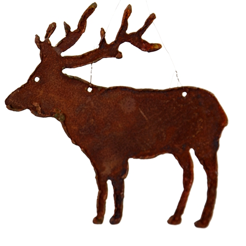 Hirsch zum Hängen, Edelrost, L16 cm H16 cm Hirsch zum Hängen, Edelrost, L16 cm H16 cm