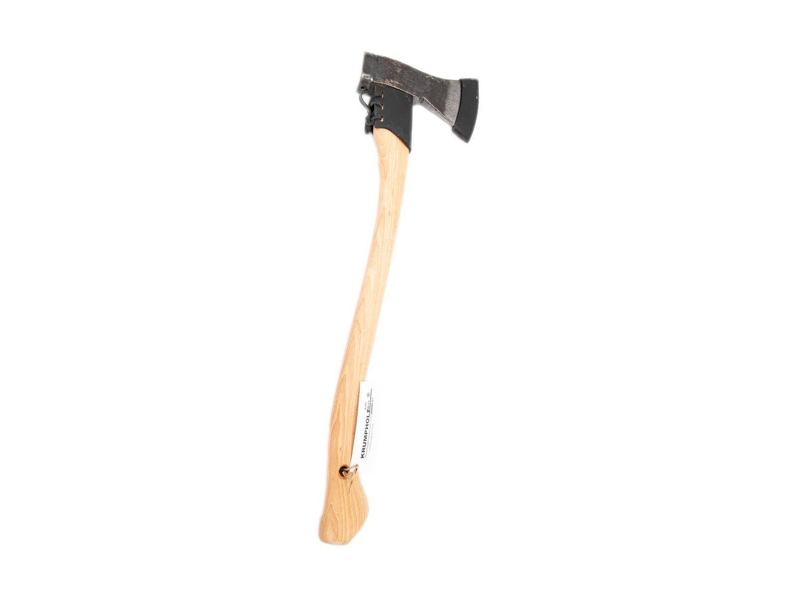 Krumpholz, bosbijl, 1.25 kg, met gef. USA hickory steel (70cm) leren handvat en mesbeschermer + slagkop Krumpholz, bosbijl, 1.25 kg, met gef. USA hickory steel (70cm) leren handvat en mesbeschermer + slagkop