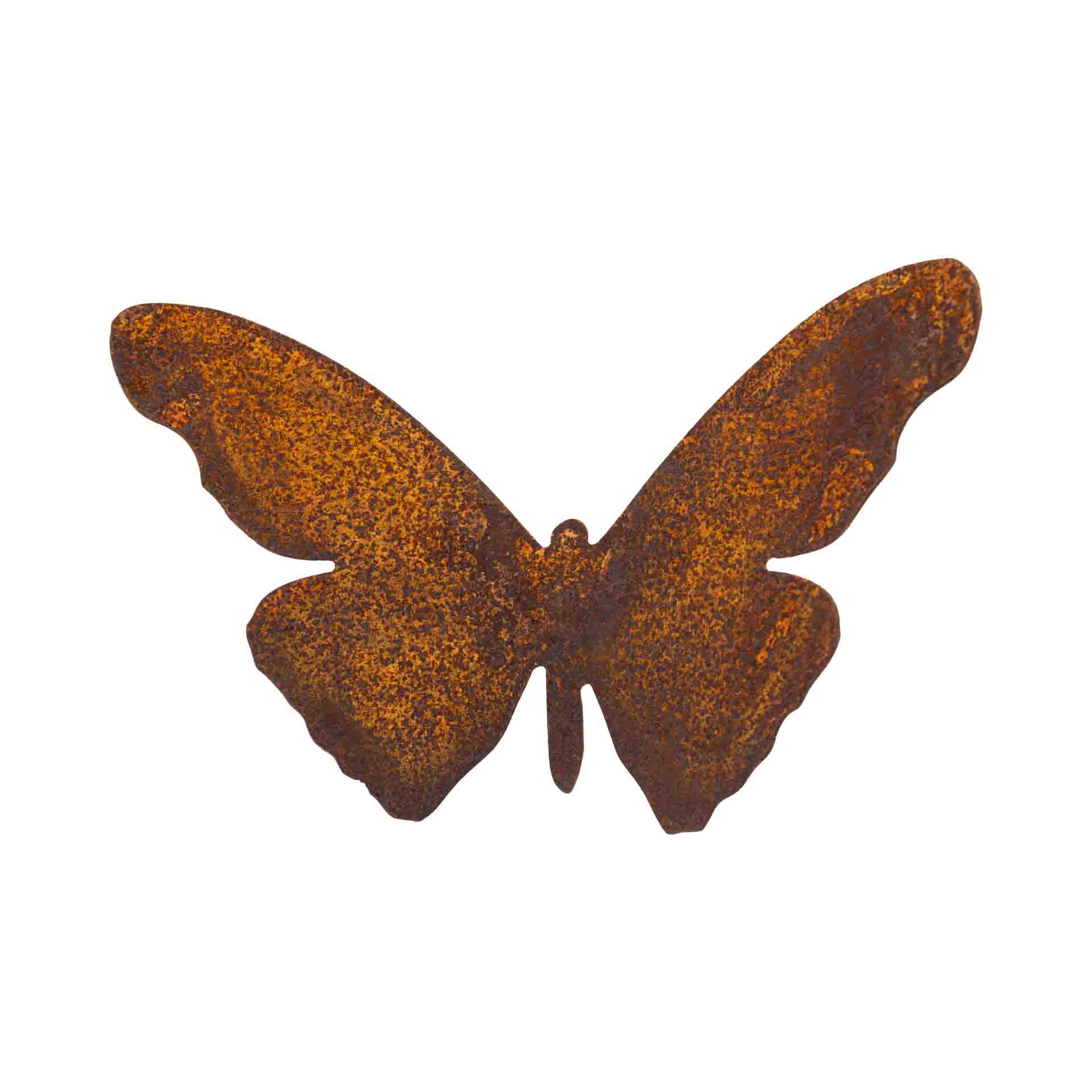 Schmetterling mit Auschnitten, an Nagel, Edelrost, Rostdeko, Groß