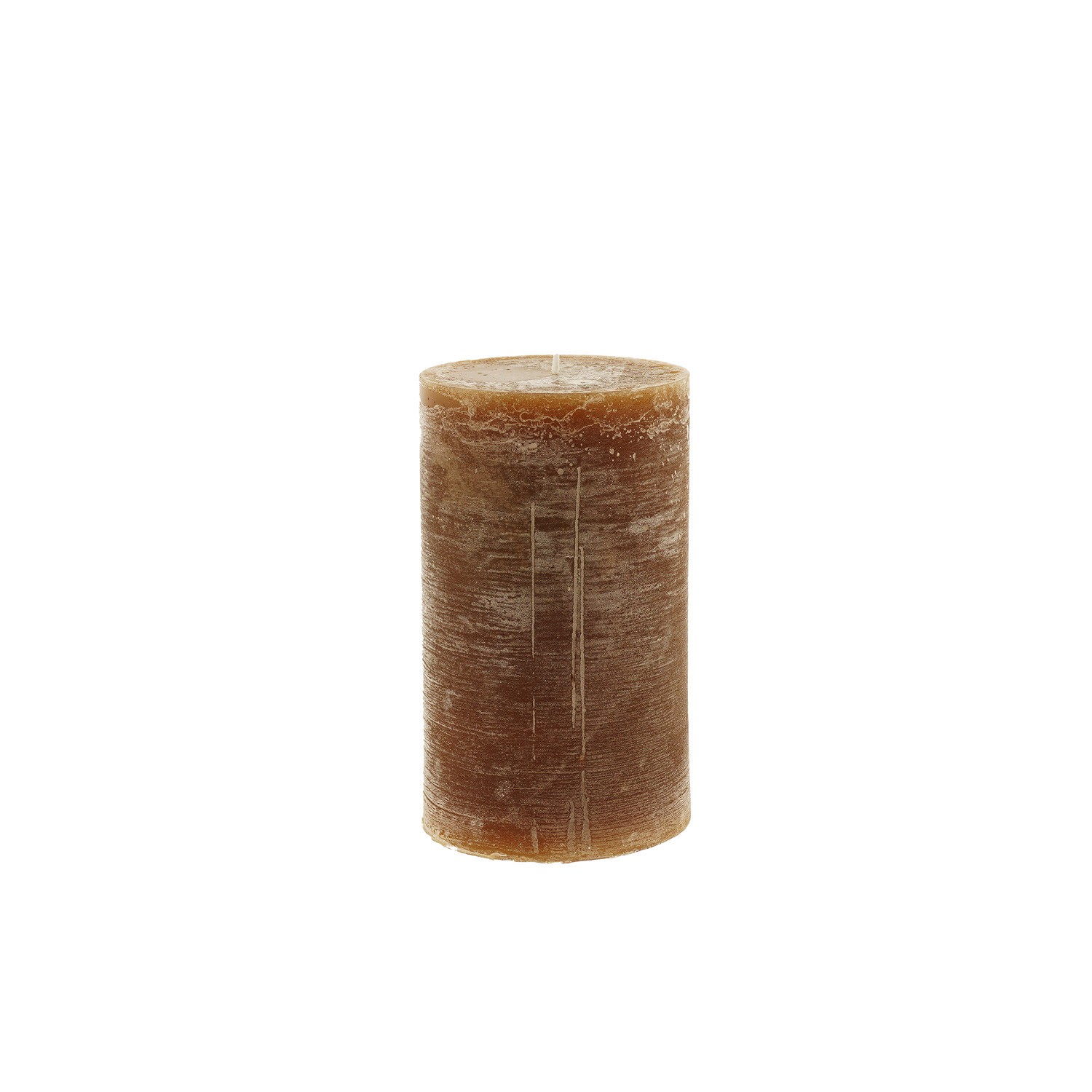 Stumpenkerze, Pillar Candle, Braun, Brenndauer 110 Stunden, 9x15 cm