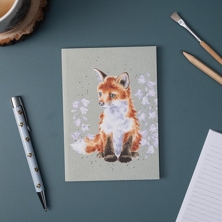 Wrendale Notizbuch, DIN A6, Motiv kleiner Fuchs sitzt, Contemplation