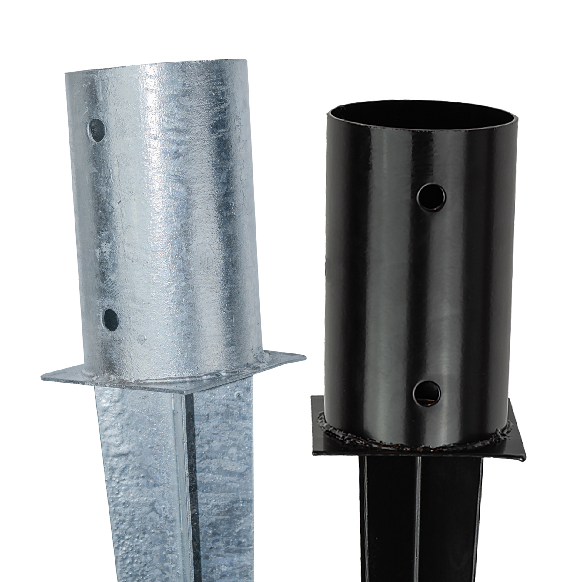 Post anchor round (81 mm) for milled and partially milled posts, various designs
