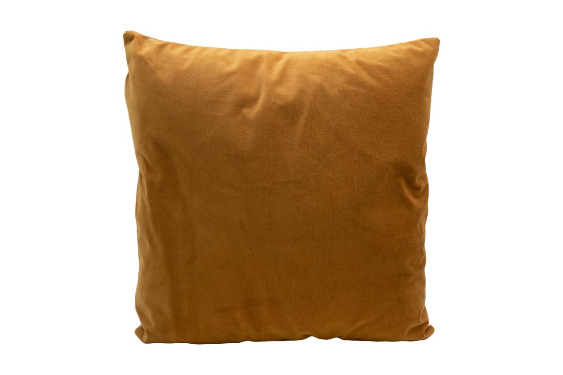 Kissenhülle Perla Basic, Samtkissen verschiedene Farben, 45 x 45 cm Senfgelb