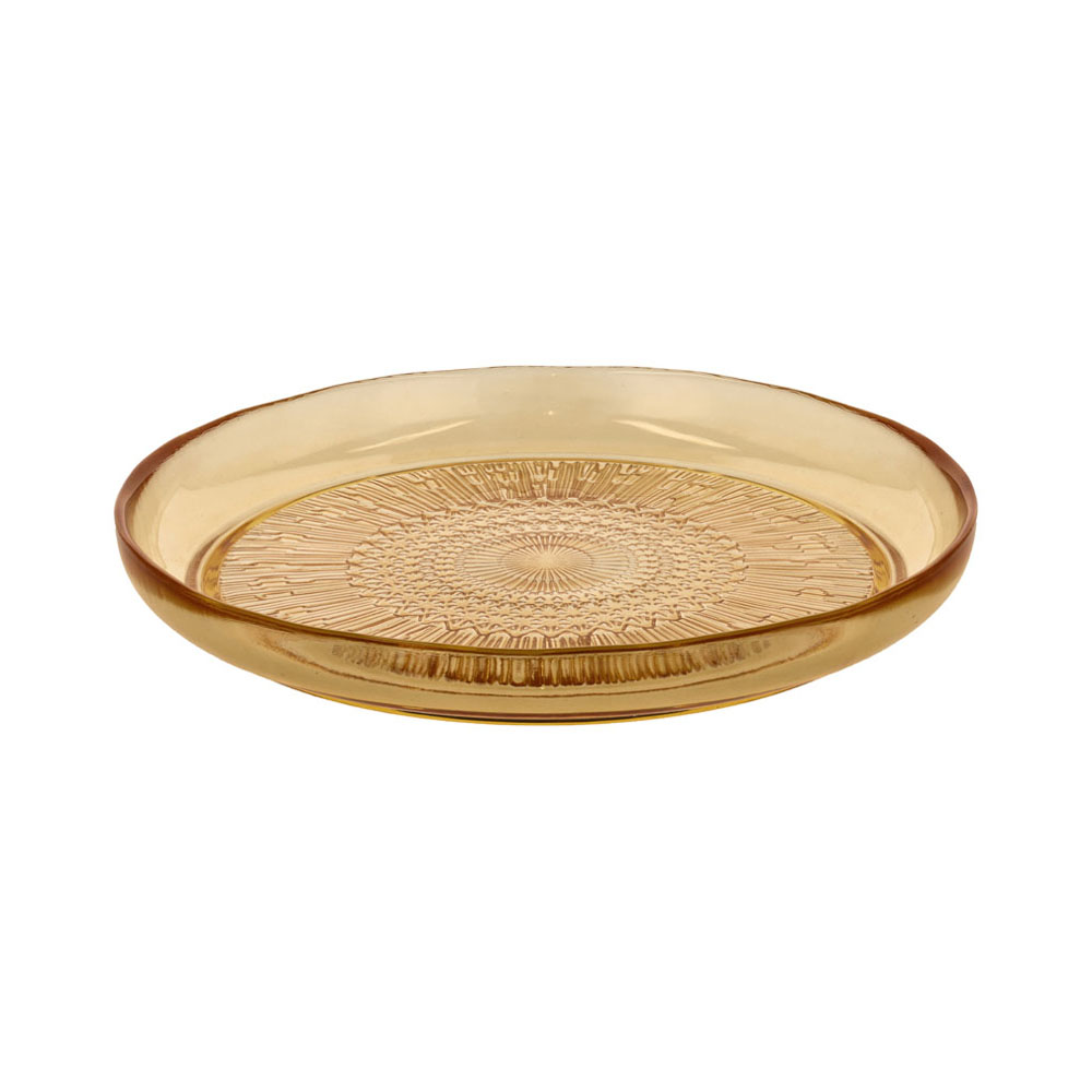 Speiseteller aus Glas, D 25cm, Farbe Bernstein Speiseteller aus Glas, D 25cm, Farbe Bernstein