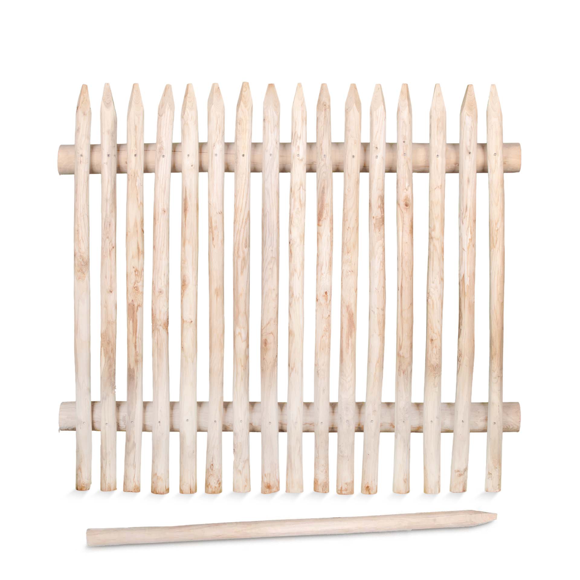 Polderzaun-Element aus Edelkastanie Vormontiert 120 cm 100 cm Polderzaun-Element aus Edelkastanie Vormontiert 150 cm 120 cm