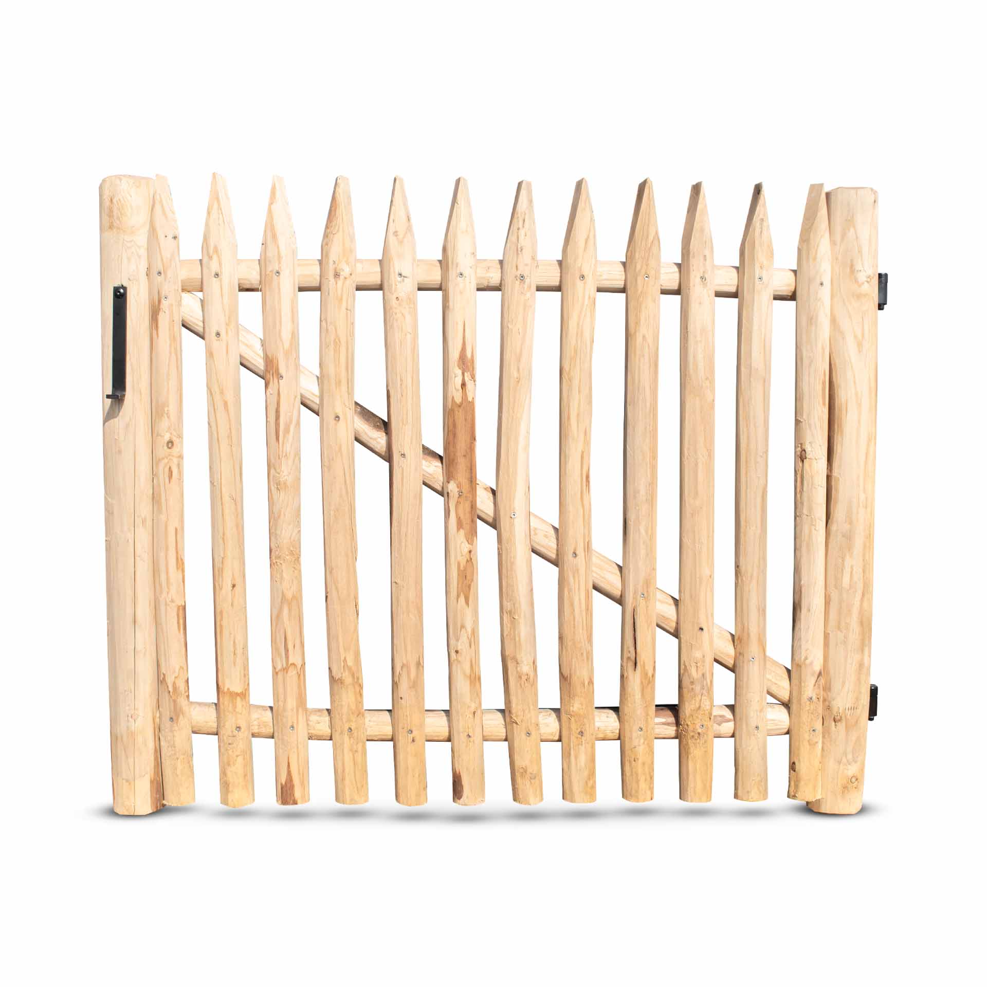 Deluxe Staketenzaun-Tor aus Edelkastanie, Breite 120 cm, Höhe 100 cm (gezapft und geschraubt) inkl. Beschläge, vormontiert Deluxe Staketenzaun-Tor aus Edelkastanie, Breite 120 cm, Höhe 100 cm (gezapft und geschraubt) inkl. Beschläge, vormontiert