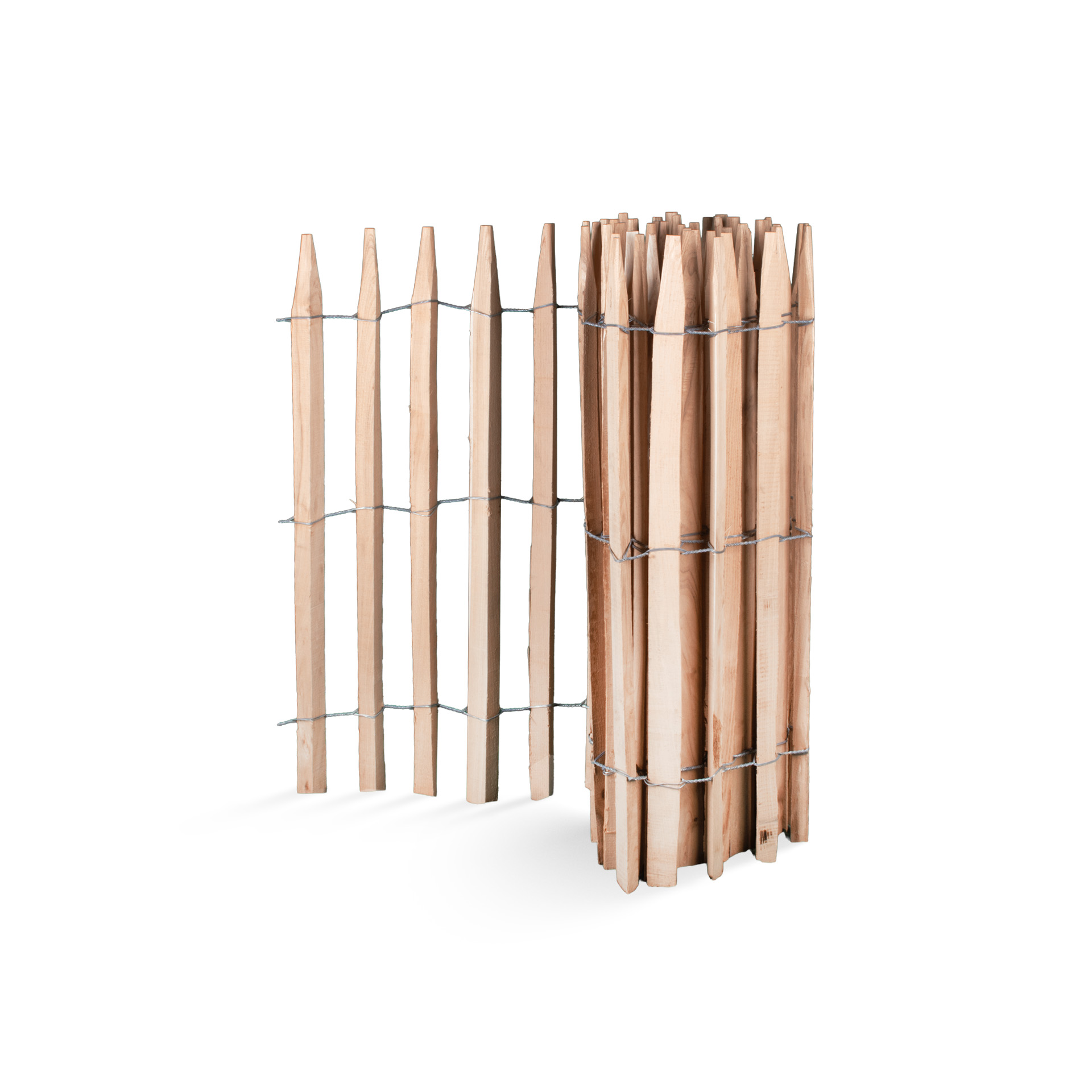 Premium Staketenzaun aus Robinie (gesägt) - Länge 5 Meter, Höhe 100 cm, Lattenabstand 6-7 cm