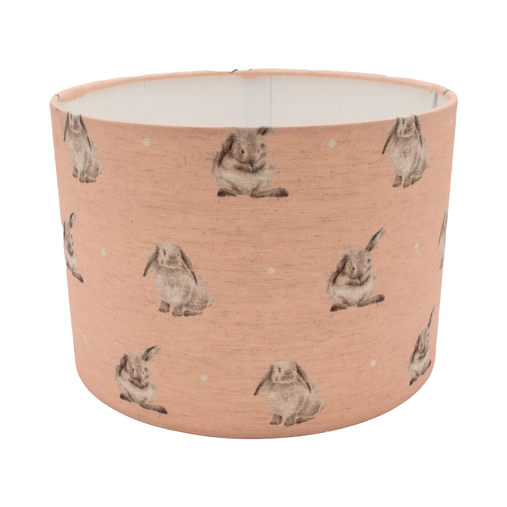 Wrendale Lampenschirm klein, Stoff, Motiv Hase mit Schlappohren, rose/apricot, D 30 cm, H 21cm Wrendale Lampenschirm klein, Stoff, Motiv Hase mit Schlappohren, rose/apricot, D 30 cm, H 21cm