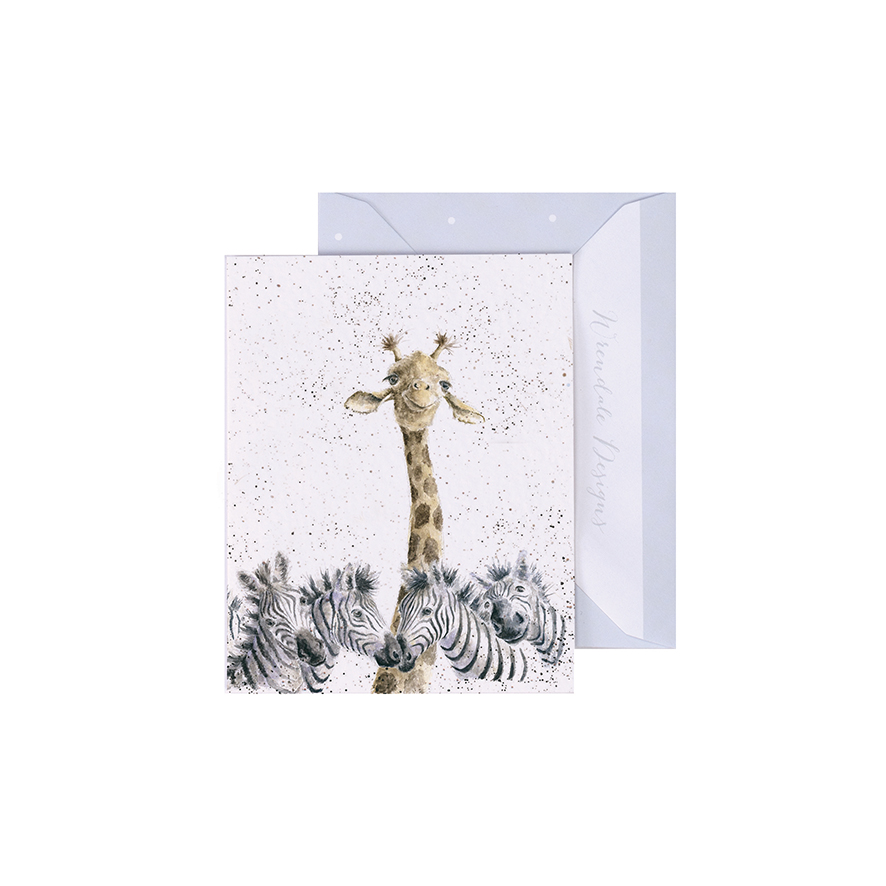 Wrendale Mini-Karte mit Umschlag, Motiv Giraffe und Zebras, Head and Shoulders Wrendale Mini-Karte mit Umschlag, Motiv Giraffe und Zebras, Head and Shoulders