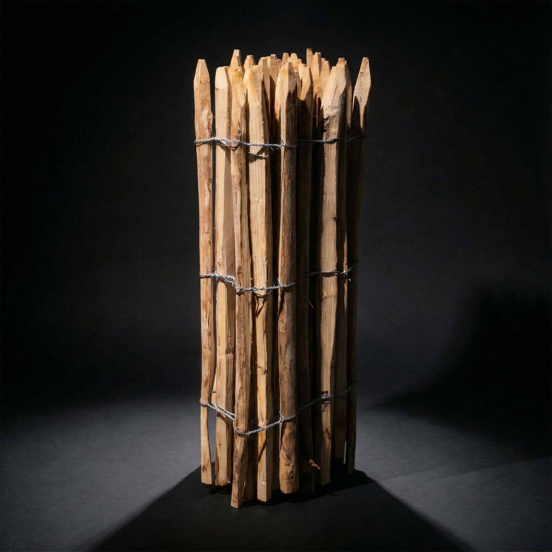 Französischer Premium Staketenzaun Kastanie - Länge 5 Meter, Höhe 80 cm, Lattenabstand 6-7 cm