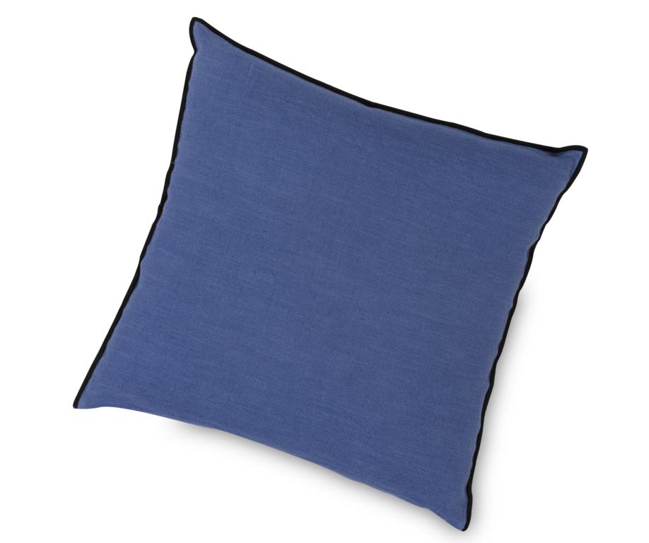 Kissenhülle Zino, mit schwarzem Rand, blau, 50x50 Kissenhülle Zino, mit schwarzem Rand, blau, 50x50
