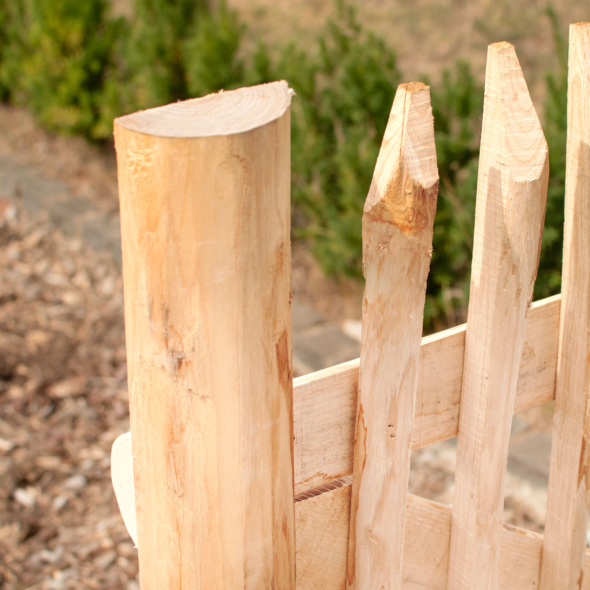 Staketenzaun-Tor (genagelte Ausführung), Edelkastanie B120 cm H200 cm