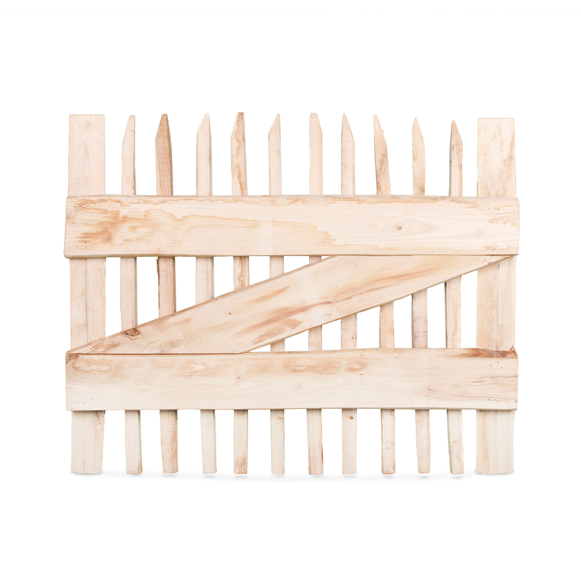 Premium Staketenzaun-Tor (genagelte Ausführung), Edelkastanie B100 cm H80 cm