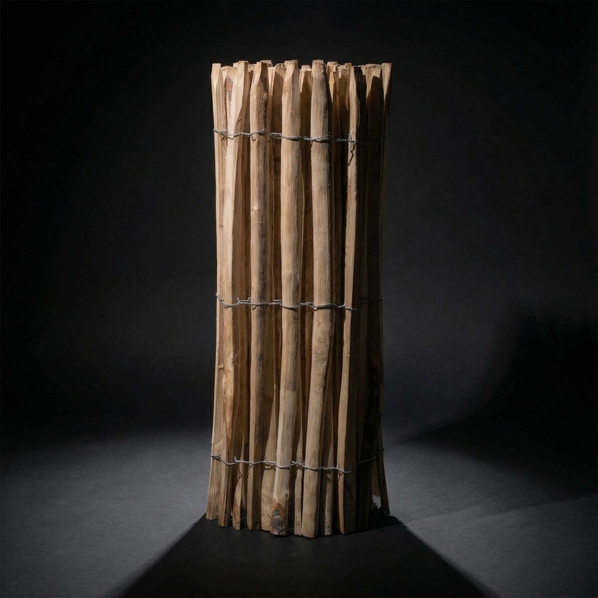 Französischer Premium Staketenzaun Kastanie - Länge 5 Meter, Höhe 100 cm, Lattenabstand 2-3 cm