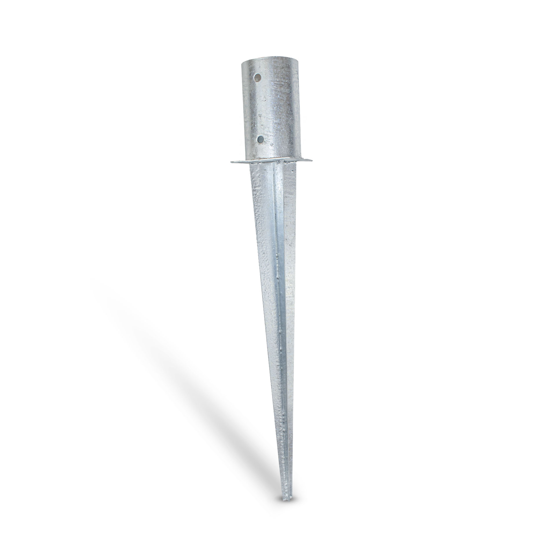 Post anchor round (81 mm) for milled and partially milled posts, galvanized, silver Post anchor round (81 mm) for milled and partially milled posts, galvanized, silver