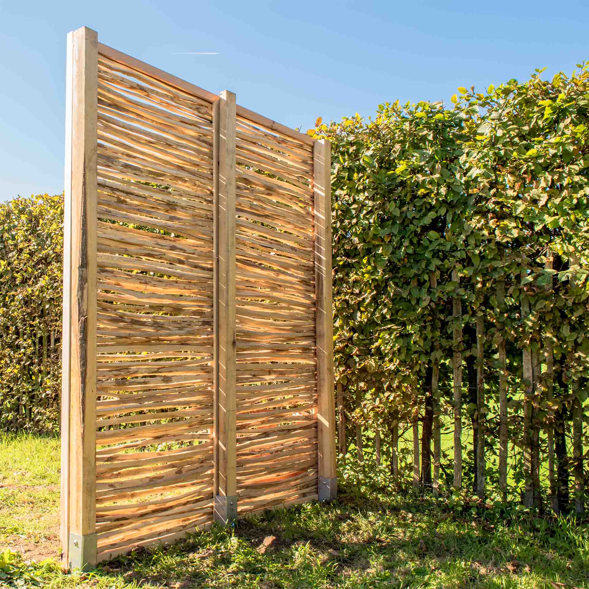 Sichtschutzelement aus Haselnuss, Breite 90 cm, Höhe 200 cm