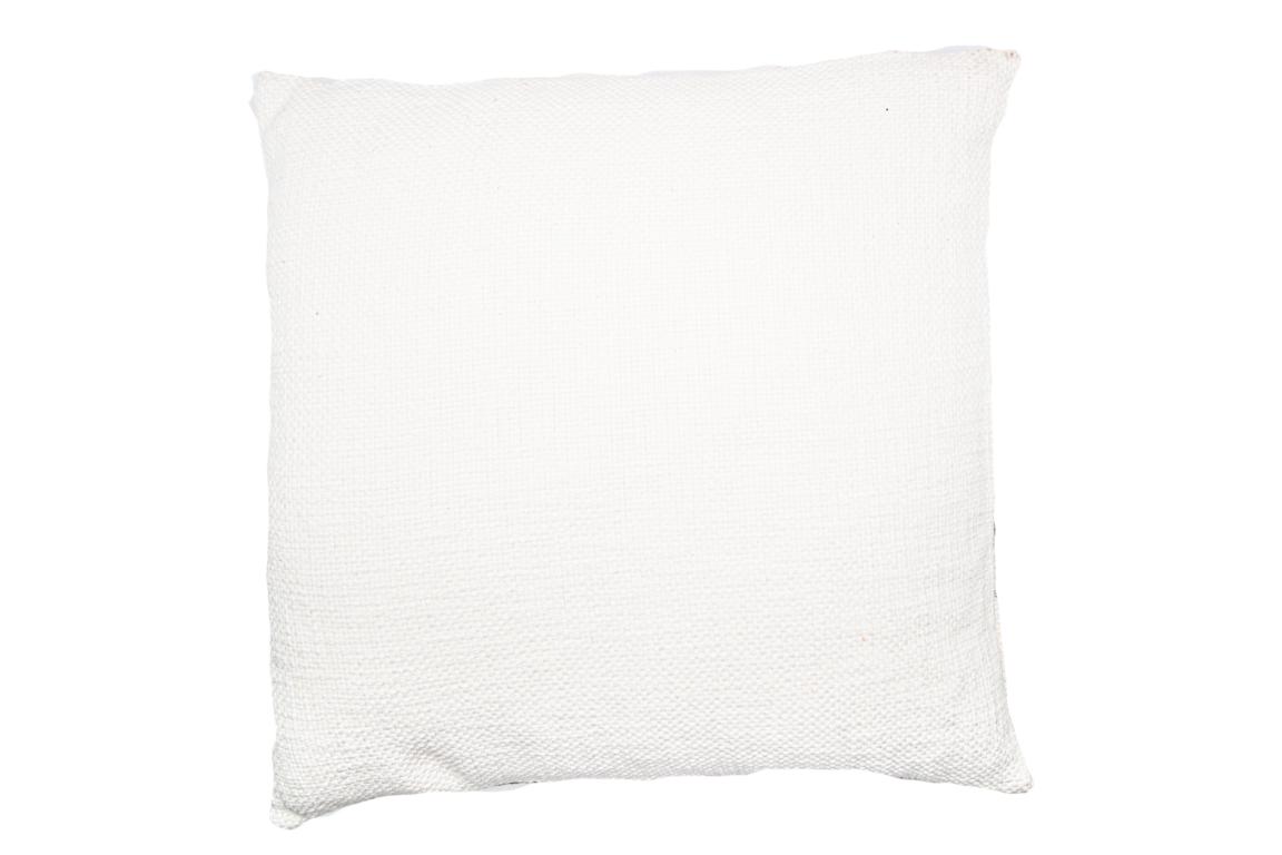 Kissenhülle grau-silber Tannenzweige, Wendeseite creme grobe Baumwolle, 50 x 50 cm
